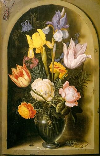 Affiche Fleurs par Ambrosius Bosschaert l'Ancien - Impression Sur Toile Décoration Salon 60x90cm
