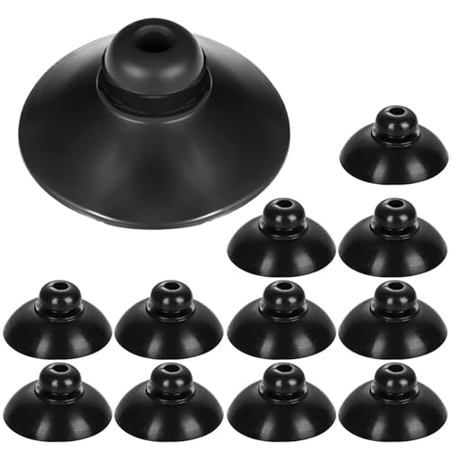 hankousi Paquete de 12 ventosas redondas medianas negras, ventosas de goma fuerte de 28 mm de diámetro, ideales para ventilación de acuarios, fijación de bomba de tanque, configuración de peceras y