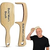 Humorvolle Haarbürste, lustig, haarlos, Kamm für Glatzköpfe, Scherzkamm, Holz, keine Borsten, Haarbürste, Kämme, Klinge für Trick, Neuheit, lustiges Geschenk für Freunde, 2 Stück