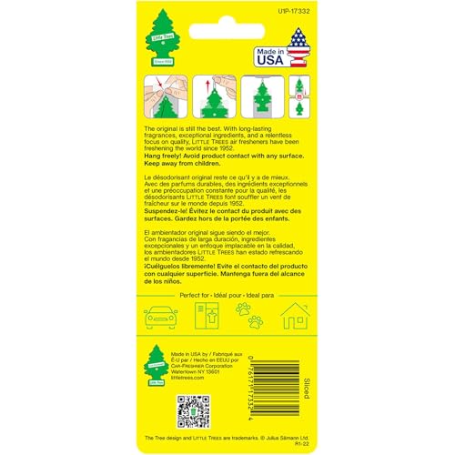 Image of Little Trees Sliced Air Freshener (Pack of 3) | Fresh Citrus Fragrance | Iconic Tree Hanging Design | For Car, Home, Wardrobe | Imported from USA