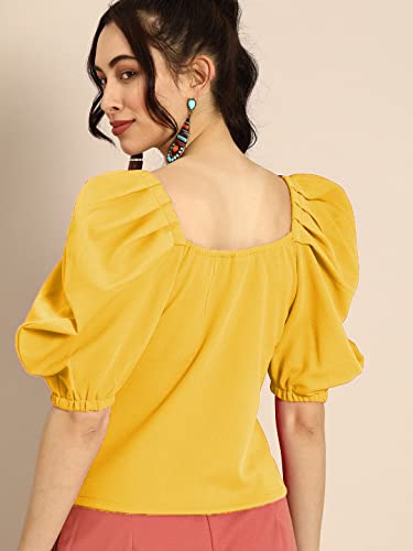 Image of Women's & Girl's Solid Short Sleeve Crop Top (LY-TopD6 Variation)