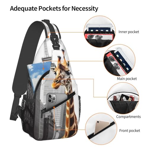 Bolso Crossbody para Hombre y Mujer Giraffe en Nueva York miniatura 4