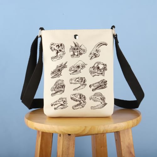 BDPWSS Dinosaur Themed Gifts Dinosaur Head Skeleton Crossbody Bag for Dino Skull Fans Handbag3