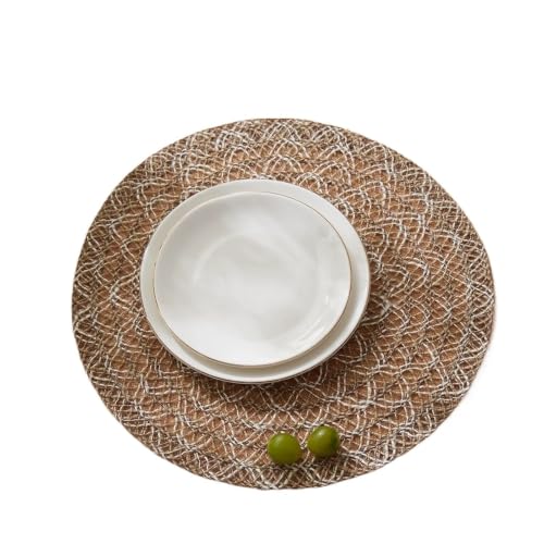 4/6PCS Natural Jute Placemats Heat-Resistant...