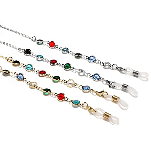 Kristall-Kupfer-Kettenschnüre Lesebrillenkette Mode-Frauen-Sonnenbrillen-Zubehör Lanyard-Halteriemen (Color : A, Size : Length-70CM)