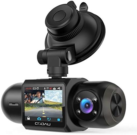 1080P FHD Built-in GPS Wi-Fi Dash Cam, Front and Inside Car Camera Recorder with Infrared Night Vision, Sony Sensor, Supercapacitor, 4 IR LEDs，G-Sensor, Parking Mode, Loop Recording (D30)