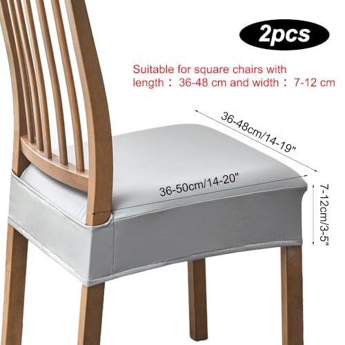 DONGKER Kunstleder Stuhlbezug, 2 Stück Wasserdicht Sitzflächenbezug, Abnehmbar Stretch PU Stuhlsitzbezüge für Esszimmer Küche Hochzeit Garten Büro