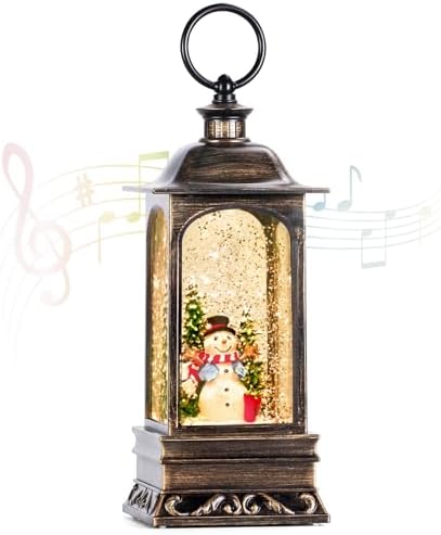 Christmas Snow Globes with Music, Snowman Snow Globe Lantern 6H Timer Lighted Christmas Lantern for Christmas Decorations Christmas Snow Globes with Music, Snowman Snow Globe Lantern 6H Timer Lighted Christmas Lantern for Christmas Decorations