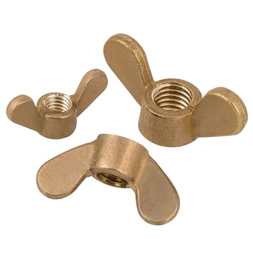 RWRAPS 5/10pcs M3 M4 M5 M6 M8 M10 M12 Nuts Wing Nut Copper Butterfly Nut Hand-Tight Screw Cap Hardware Nut(5pcs,M8)