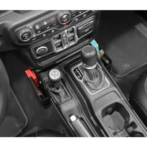 Image of JWWY Gear Shift Storage Box Compatible with 2018-2026+ Jeep Wrangler JL JLU & Gladiator JT 4xe Center Consoles & Organizers Trunk for Jeep Wrangler JL Interior Accessories Fluff Fiber