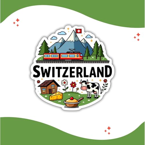 Image of Zesta Wooden Fridge Magnets Set | Refrigerator Decor Magnets for Kitchen | India Souvenir Fridge Magnet Collection | Wooden Magnet for Fridge Door Decoration (Switzerland)