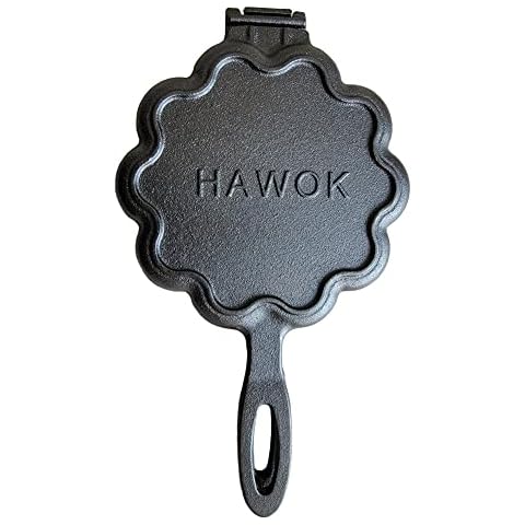 HAWOK Cast Iron Heart Shaped Waffle Iron Waffle Maker Cover