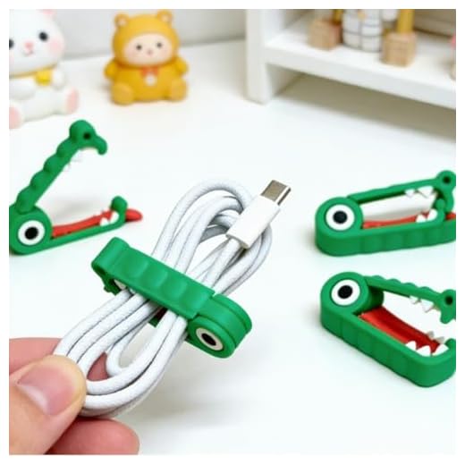 1Pcs Reusable Hook and Loop Cable Straps, Cute Cord Organizers for Wire Management Cord Securing Straps for Home Office & Car