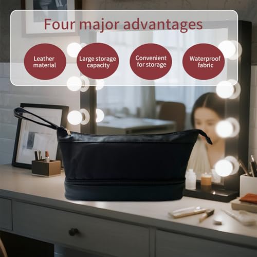 Sac de voyage pour outils de coiffure double couche portable grand format noir