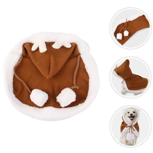 Capa disfraz reno para perro y gato talla S marrón miniatura 4