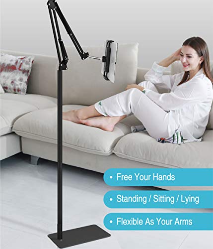 image for Elekpopu Tablet Floor Stand, Overhead Bed Phone Stand Angle Height Adj