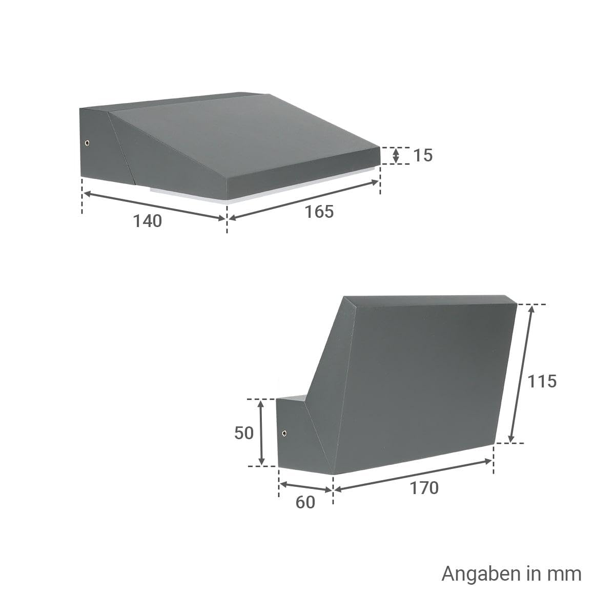 LongLife LED Außenwandleuchte Angle 13W neutralweiß 4000k IP65 anthrazit