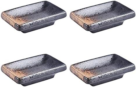 4pcs Sauce Dishes Dipping Bowls Soy Vinegar Seasoning Ceramic Snack Plates Table Gravy Boats