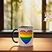 Rainbow Heart Ceramic Mug, Black/White