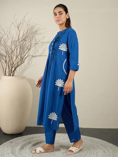 Image of INDO ERA Women's Cotton Ethnic Co-Ord Set | Kurta Pant Set | Stylish Cotton Suit Set for Women,11685 | Co Ord Set For Women Stylish |