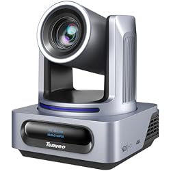 Tenveo 4K NDI PTZ Camera, AI Auto-Tracking, 20X Optical Zoom, 3G-SDI USB3.0 HDMI LAN PoE IP Live Streaming for Church Worship Events Broadcast Video Conference YouTube OBS vMix Zoom Teams