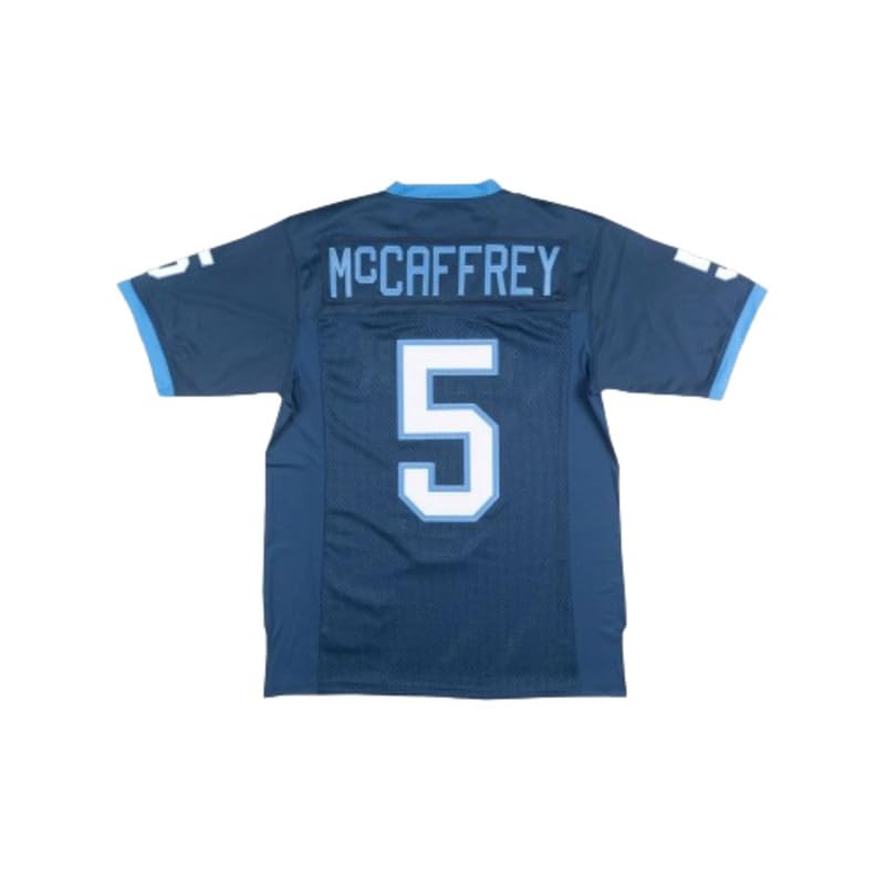 C McCaffrey 5 High School Eagles Blue Football Jersey Sewn Any Name Number