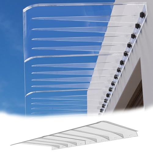 ZYXQQJ Marquesina Puerta Exterior Tejadillo De Exterior En Policarbonato Toldo Cubierta De Policarbonato Invisible, Protector Lluvia para Puertas Ventanas(Clear,55x80cm/22 x32)