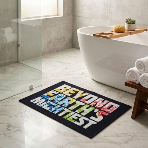 Image of Athom Living Cartoon Printed Themed Multi Colored Kids Premium Nylon Bathmat, with Latex Backing, Anti-Slip Bathmat, 37 x 57 cm, Pack of 1 (Marvel)