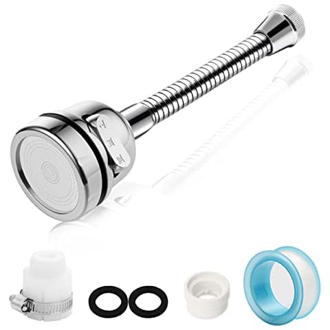 Kitchen Tap Spray Head TOKIISHE 360° Swivel Faucet Sprayer Attachment, Kitchen Sink Tap Aerator Anti Splash with 3 Modes Adjustment for 22mm| 24 mm Faucet Cover