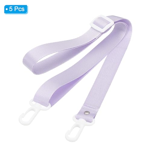 Image of PATIKIL 125cm x 2cm Replacement Shoulder Strap, 5 Pack Adjustable Swivel Clips Hook Buckle Slide Crossbody Bag Belt for Water Bottle Carrier Sling Bag, Purple