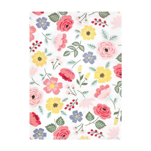 Image of Hudson Baby Unisex Baby Cotton Poly Flannel Burp Cloths Bundle, Modern Botanical, One Size