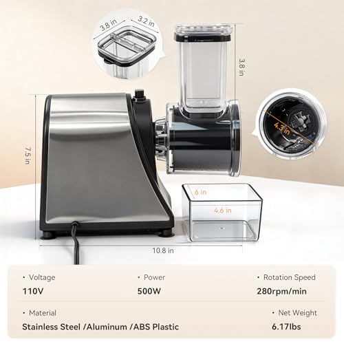Image of Snow Cone Machine & Shaved Ice Machine, Crushed Ice Maker in Stainless Steel Metal Design with Ice Pick & Tray - Powerful Motor, Sharp Blades, Fast Ice Shaving for Home, Parties