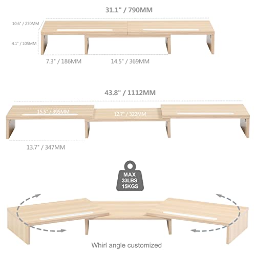 image for FITUEYES Dual Monitor Stand with Cellphone Holder – 3 Shelf Computer