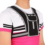Lubudup Reflektierende Weste, Rucksack Laufweste Handyhalter Multifunktionale Outdoor Radfahren Brusttasche