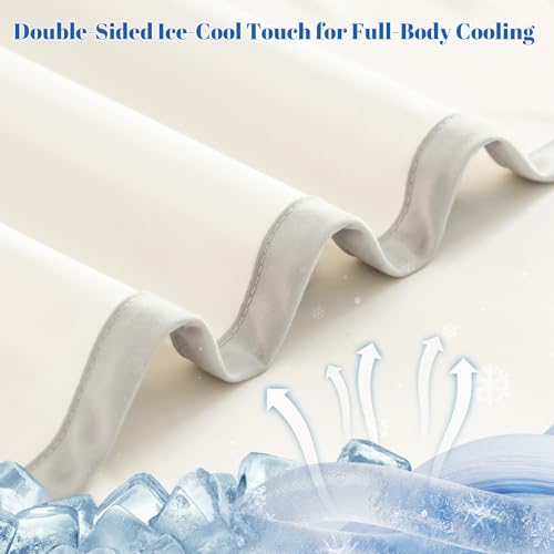 PHF Double Cooling Blanket for Hot Sleepers Twin Size, Arc-Chill Q-Max>0.5 with Double Cooling, Summer Blanket Absorbs Heat to Keep Cool All Night for Night Sweats (Cannoli Cream, 60''x80'') by PHF - Used condition - Image 3