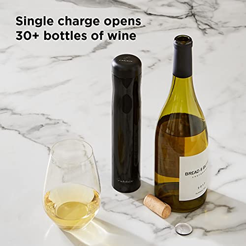 Rabbit Automatic Electric Corkscrew Wine Bottle Opener, One Size, Shiny Black #TOP5