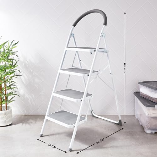 Image of Home Centre SS24-4 Step Steel Ladder - 46 CM X 87 CM X 1.34 M - WK6203A-4