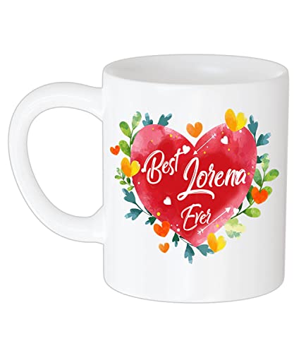 Coffee Mug Lorena Ever Personalized Name Mug for Women & Girls Custom Name Coffee Mug Name Coffee Cup Floral Design Personalized Gift for Her Mug with Name 11oz White Mug 839880