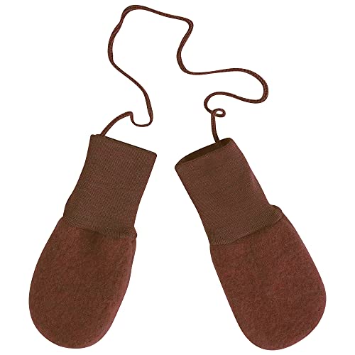 Baby Thumbless Mittens: Organic Merino Wool Snow Gloves with String