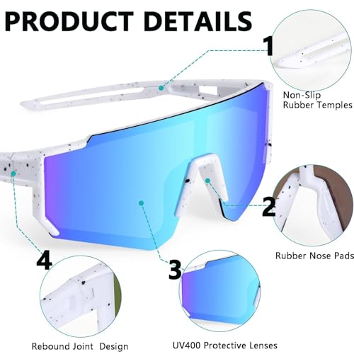 Youth Baseball Sunglasses For Boys Girls,UV400 Kids Sports Sunglasses,Cycling glasse Running Golf4
