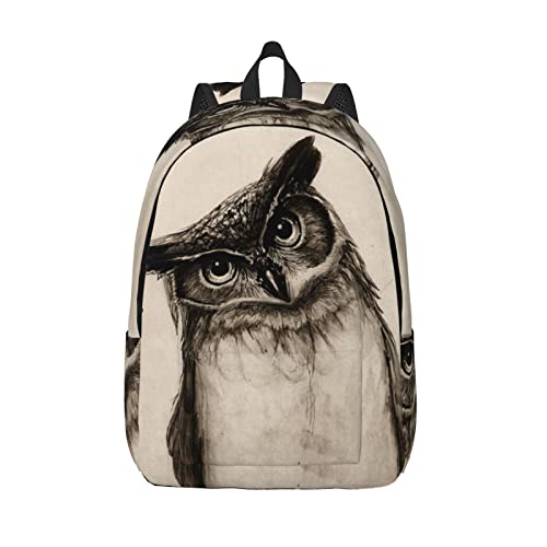Sac à dos ordinateur portable hibou avec bretelles confort pour l'école