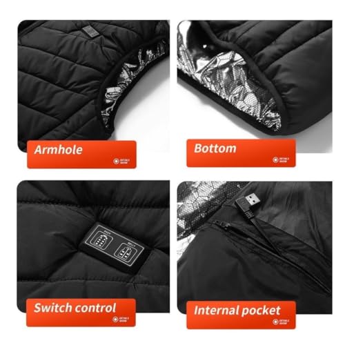 Verwarmd vest USB opladen 9/21 verwarmingszone, unisex heren dames buitenwerk Er zijn 3 verwarmingsniveaus, 3 verstelbare niveaus - Image 7