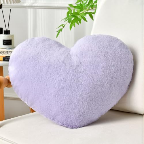 IREMATE coussin cœur - peluche lapin 20"x15" mauve
