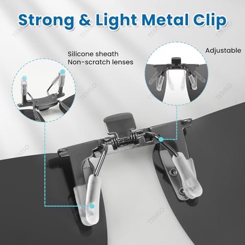 TEMSO Clip On Sunglasses Mirror For Mens Womens,Flip Up Polarized Fit Over My Glasses On Holiday,UV400 Protection|HD Vision|True Color|Ice Blue|60 * 46mm - Image 4