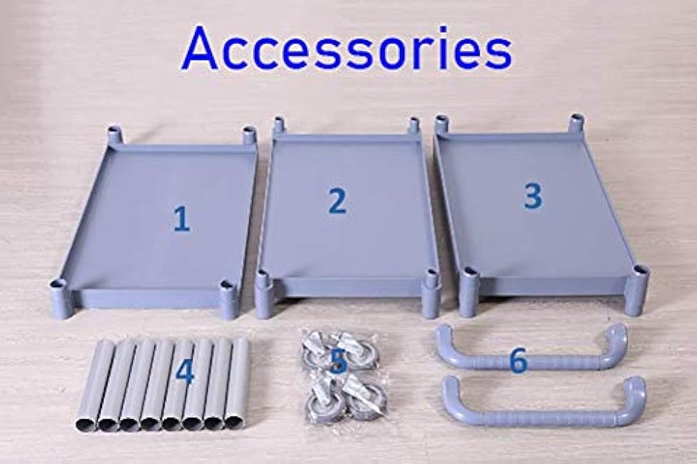 Movable Hand Trucks Storage Cart,Kitchen Hotel Caterolling Cart with Handleplastic Restaurants Service Trolley with Large Universal Wheel(Black-107 * 51 * 97Cm)-NBCesJRA