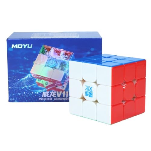 Image of MoYu WeiLong V11 3x3 Magnetic Speed Cube | MagLev, 20-Magnet Ball-Core & UV Coated Finish | World Record Design, 64 Customization & Dual Adjustment System Puzzle