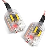 DACIRTY 2 PCS Car Speaker Output Converter to RCA Line Controller, K-28 Two Channel HF to LF Output Adaptor Cable Plug, Retrofit Replacement Accessory, Suitable for Most Cars (Multicolored)