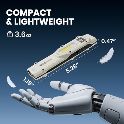 Image of Yemao EDC Tactical Flashlight, Flat Flashlights Rechargeable,Dual-Switches LED Small Flashlight,Stainless Steel 8 Modes Pocket Flash Light for Home,Camping,and Emergency