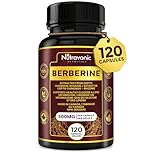 Berberine Supplements 1000 mg Per Serving, Berberine 500 mg Per Capsule | Made in Canada I Supports Healthy Glucose (Blood Sugar) and Lipid (Fats) Metabolism. Non-GMO, Vegan, Gluten-free. Bulk 120 Capsules. Easy to Swallow. Nutravonic