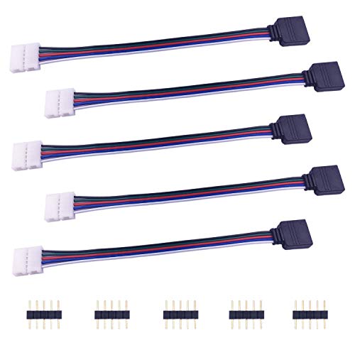 LITAELEK 5pcs RGBW 5050 LED Streifen Schnellverbinder 5 polig LED Strip Verbinder Verbindungskabel für 10mm Breit RGBW LED Band LED Leiste zu RGBW LED Stripe, zu RGBW LED Controller, 17cm